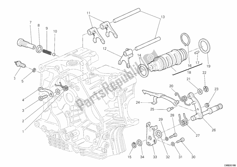 Alle onderdelen voor de Schakelmechanisme van de Ducati Sportclassic GT 1000 USA 2010